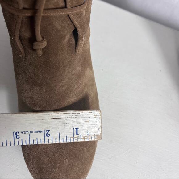 Via Spiga Booties Womens 9M Brown Suede Wedge Ankle Lace Up Boho - Picture 6 of 15